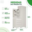 Ver imagem 3 de Guarda-Roupa Solteiro Melissa 2 Portas com 4 Gavetas 100% MDF Bran/Rosa/Azul/Lilas