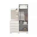 Ver imagem 4 de Guarda-Roupa Solteiro Melissa 2 Portas com 4 Gavetas 100% MDF Bran/Rosa/Azul/Lilas