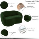 Ver imagem 3 de Sofá Decorativo 1,60cm 2 Lugares Íbis Veludo Verde G33 - Gran Belo