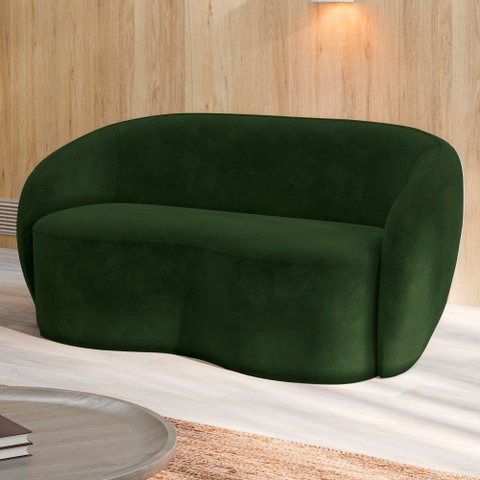 Sofá Decorativo 1,60cm 2 Lugares Íbis Veludo Verde G33 - Gran Belo
