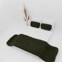 Ver imagem 1 de Manta Peseira de Maxi Tricot Casal 0,60x2,00m, Cor Musgo - Magma Cotton