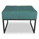 Ver imagem 4 de Kit 02 Puffs Lisa Suede Base Metálica Industrial Preto - Pallazio Cor Azul Turquesa