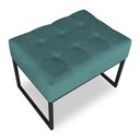 Ver imagem 3 de Kit 02 Puffs Lisa Suede Base Metálica Industrial Preto - Pallazio Cor Azul Turquesa