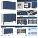 Ver imagem 5 de Cozinha Compacta Modulada 2 Peças 5 Portas 3 Gavetas 120cm Provençal Branco/Azul - Mademovel