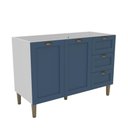 Ver imagem 6 de Cozinha Compacta Modulada 2 Peças 5 Portas 3 Gavetas 120cm Provençal Branco/Azul - Mademovel