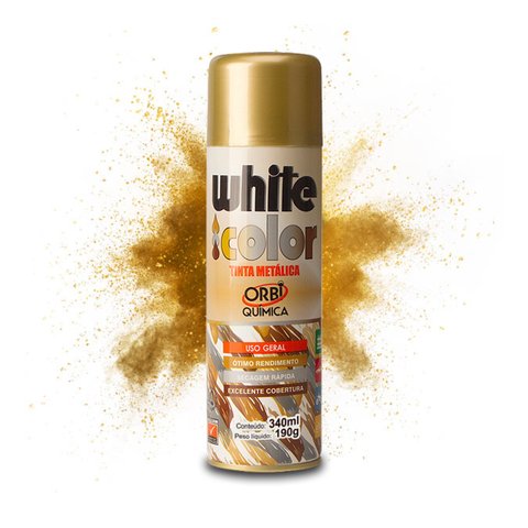 Tinta Spray Uso Geral Metálico - Metais Mdf Madeira Artesanato Gesso:dourada / Ouro