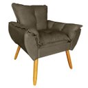 Ver imagem 1 de Poltrona Decorativa Opala Pés Palito Quarto de Menina Tecido Marrom Claro - Borsuk