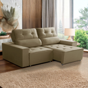 Ver imagem 1 de Sofá para Sala Reclinavel Estofado Price 180cm Veludo Castor