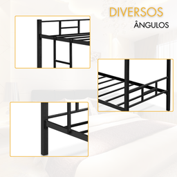 Cama Beliche Solteiro Aço com Escada e Grade de Proteção Reforçada Suporta até 150kg Itagold - 5