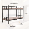 Cama Beliche Solteiro Aço com Escada e Grade de Proteção Reforçada - 2