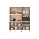 Ver imagem 3 de Cozinha Compacta Kit Álamo C/ 6 Portas e 1 Gaveta 160cm Avena/grafito - Demóbile