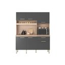 Ver imagem 7 de Cozinha Compacta Kit Álamo C/ 6 Portas e 1 Gaveta 160cm Avena/grafito - Demóbile