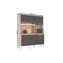 Ver imagem 2 de Cozinha Compacta Kit Álamo C/ 6 Portas e 1 Gaveta 160cm Avena/grafito - Demóbile