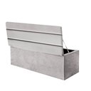 Ver imagem 2 de Calçadeira Baú Recamier Estofada Cama de Solteiro 90cm Argentina Suede Cinza Claro- Mabe Magazine