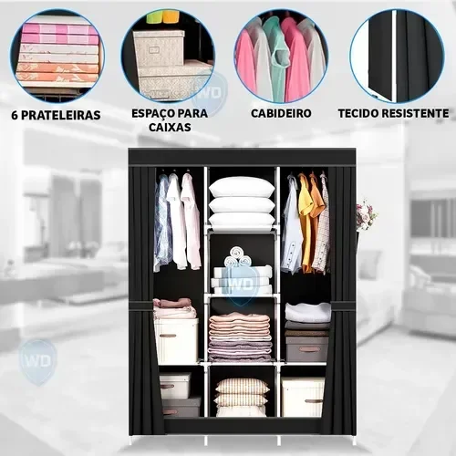 Ver imagem 2 de Guarda-roupa Dobrávelpreto Snel Home