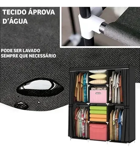 Ver imagem 3 de Guarda-roupa Dobrávelpreto Snel Home