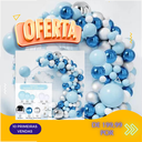 Ver imagem 4 de Balões de Festa Arco Desconstruído Azul Frozen Aniversário - Kit Balões Azul 101 Peças
