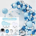 Ver imagem 3 de Balões de Festa Arco Desconstruído Azul Frozen Aniversário - Kit Balões Azul 101 Peças