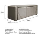 Ver imagem 5 de Calçadeira Baú Solteiro 90 Cm Para Cama Box Linho Bege
