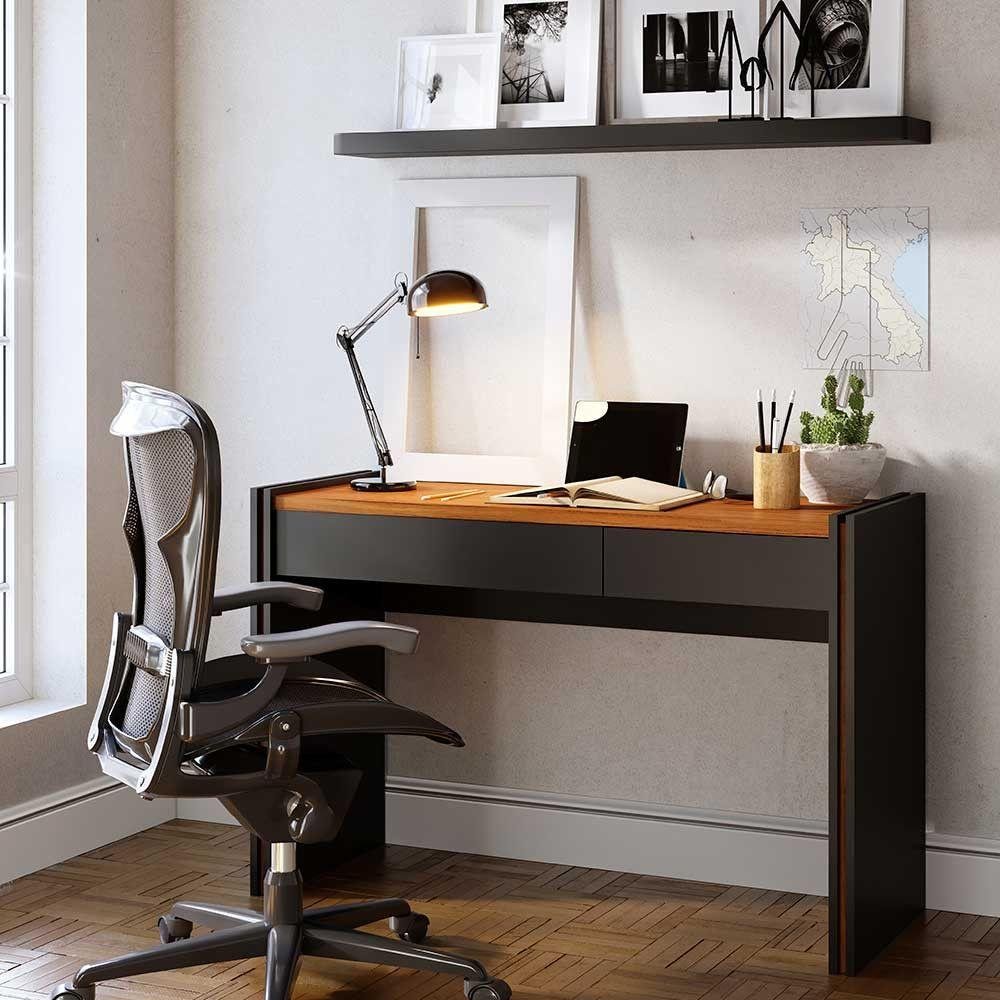 Bancada De Estudo Smart Possui 120 Cm Preto Tauari Nobre | MadeiraMadeira