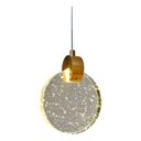 Ver imagem 1 de Luminária Pendente Disco Cristal C Bolhas Dourado Led 110v/220v Bivolt