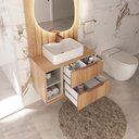 Ver imagem 2 de Conjunto Lívia Suspenso 78 Cm Painel Espelho Orgânico C/led - Fabribam