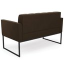 Ver imagem 7 de Sofá Namoradeira Base Industrial Preto Ana Suede Marrom - Ibiza
