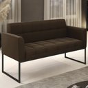 Ver imagem 2 de Sofá Namoradeira Base Industrial Preto Ana Suede Marrom - Ibiza