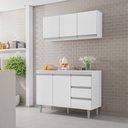 Ver imagem 2 de Balcão de Pia e Aéreo Cozinha Andréia 120 cm Branco Sem Tampo 1817 1839 AJL Móveis