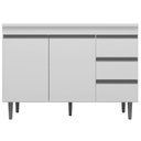 Ver imagem 3 de Balcão de Pia e Aéreo Cozinha Andréia 120 cm Branco Sem Tampo 1817 1839 AJL Móveis