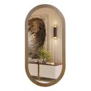 Ver imagem 7 de Espelho Moldura Madeira Freijó Oval Corpo Inteiro 80x50cm:frejó Claro