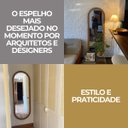 Ver imagem 5 de Espelho Moldura Madeira Freijó Oval Corpo Inteiro 80x50cm:frejó Claro