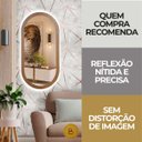 Ver imagem 4 de Espelho Moldura Madeira Freijó Oval Corpo Inteiro 80x50cm:frejó Claro