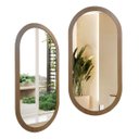 Ver imagem 6 de Espelho Moldura Madeira Freijó Oval Corpo Inteiro 80x50cm:frejó Claro