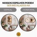 Ver imagem 3 de Espelho Moldura Madeira Freijó Oval Corpo Inteiro 80x50cm:frejó Claro