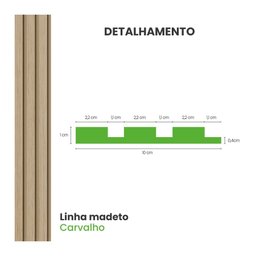 Painel Ripado Eva Laminado Autocolante 10cm Rpdol C/10 Metros Madeto Carvalho - 3