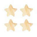 Ver imagem 1 de Kit 4 Ganchos Cabideiro de Madeira Pinus Pendurador Parede Formato Estrela Decorativo