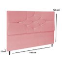 Ver imagem 3 de Cabeceira Estofada Cama Casal Box 140 cm Virgínia Suede Rosa