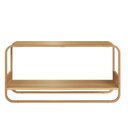 Ver imagem 4 de Kit Banco Sapateira Orgânico Luna Cabideiro Prateleira Oslo Artesano MDP Hanover Base Metal Dourado