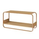 Ver imagem 3 de Kit Banco Sapateira Orgânico Luna Cabideiro Prateleira Oslo Artesano MDP Hanover Base Metal Dourado
