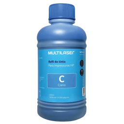Refil de Tinta para Cartucho Impressoras HP com 250ml Ciano Multilaser - RF010 - 1