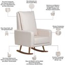 Ver imagem 4 de Poltrona de Amamentação com Balanço Base Milka Noah D02 Bouclê Off White B-114 - Lyam Decor