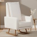 Ver imagem 2 de Poltrona de Amamentação com Balanço Base Milka Noah D02 Bouclê Off White B-114 - Lyam Decor