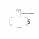 Ver imagem 5 de Lustre Pendente Redondo Cúpula em Tecido 30x15 Linho Natural