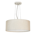 Ver imagem 2 de Lustre Pendente Redondo Cúpula em Tecido 30x15 Linho Natural