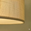 Ver imagem 4 de Lustre Pendente Redondo Cúpula em Tecido 30x15 Linho Natural