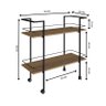 Carrinho Bar Estilo Industrial com 2 Prateleiras P1036 Preto/mel - 3