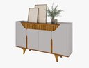 Ver imagem 1 de Aparador Tâmisa Curvas Laterais Ripado Real Base Chanfrada:Offwhite/Naturale