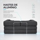 Ver imagem 6 de Sofá Cama Chegada Molas Ensacadas Á Vácuo 3 Lugares 2,02m Veludo Cotelê Cinza Grafite - King