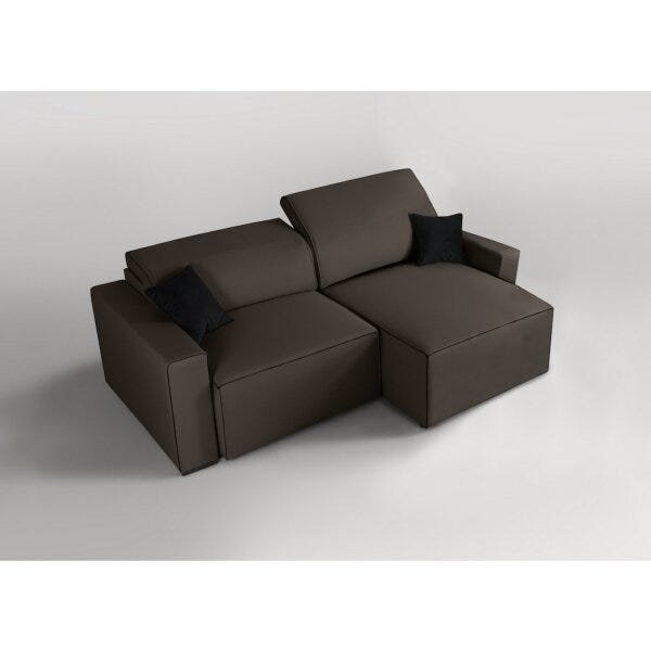 Sofa 4 Lugares Retratil E Reclinavel 250Cm Veludo Romano  - 4